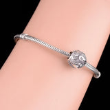 925 Silver Dog Paw Footprint Charm Bracelet for Mum