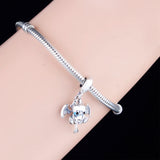 925 Silver Flying Wing Dragon Enamel Eye Bead Charm for Bracelet