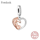925 Silver Girl And Horse Charm Bracelet Bead