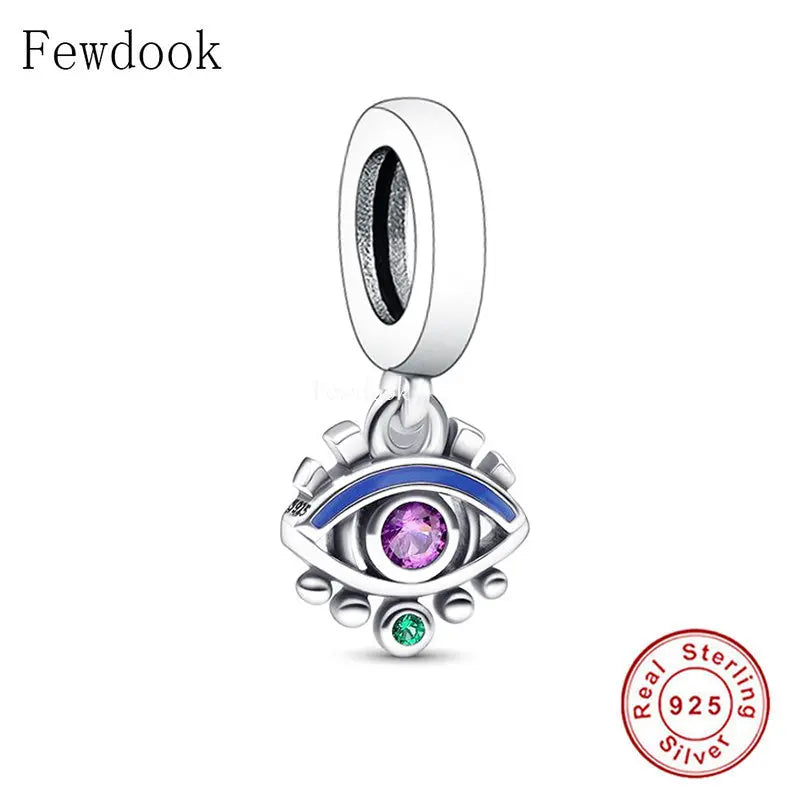925 Silver Evil Eye Bead Charm Bracelet