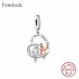 925 Silver Heart Sisters Forever Charm Bracelet Bead
