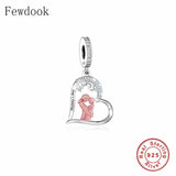 925 Silver Heart Mummy's Boy Charm Bracelet Bead