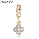 Charm Bracelet Beads Charms Peach Blossom Enamel Pendant DIY Women Jewelry
