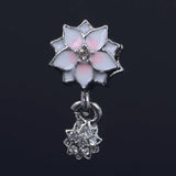 Charm Bracelet Beads Charms Peach Blossom Enamel Pendant DIY Women Jewelry
