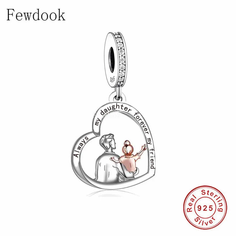925 Silver Always My Daughter Forever My Heart Bead Charm Bracelet