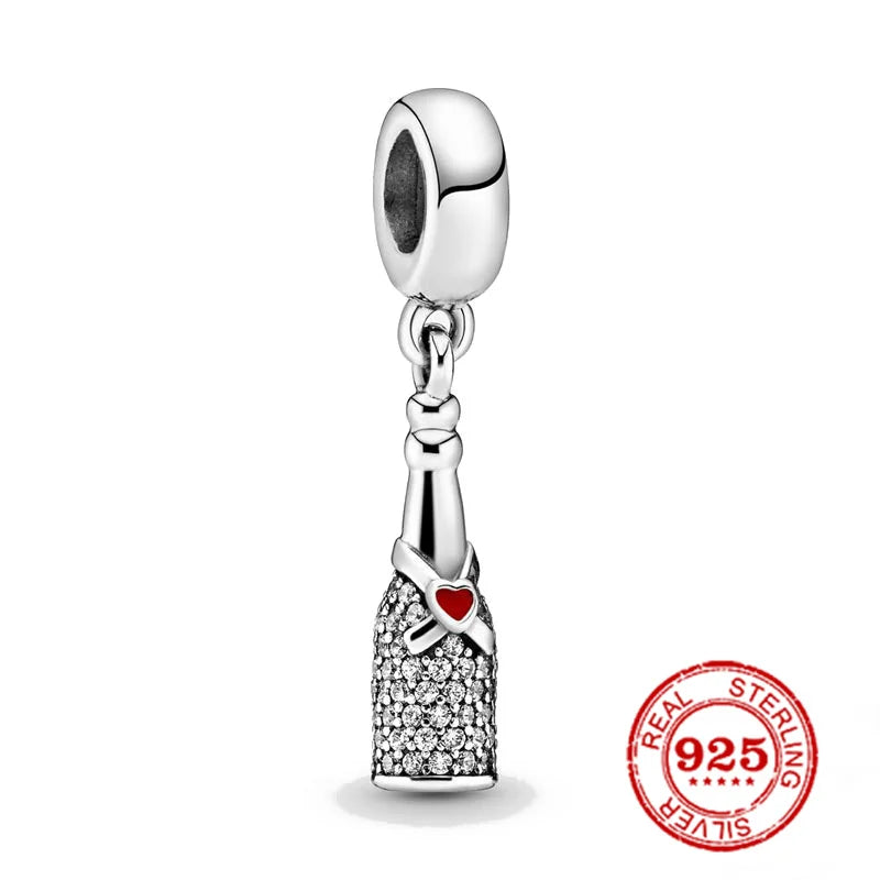 925 Silver Happy Labrador Dog Cat Charm Bead DIY Jewelry