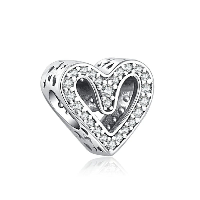 925 Silver Infinity Hearts & Stars Charms Bracelet DIY Jewelry
