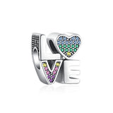 925 Silver Infinity Hearts & Stars Charms Bracelet DIY Jewelry