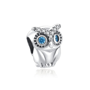 925 Silver Charms Bracelet with Owl Elephant Dangle Beads DIY Jewelry