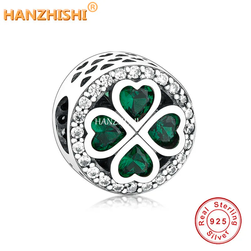 925 Sterling Silver Clover Beads Charm for Jewelry