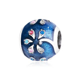 925 Sterling Silver Colorful Coconut Tree Charms Bracelet & Pendant Necklace