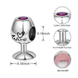 European Wine Glass Pendant Silver 925 DIY Jewelry