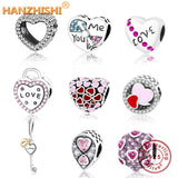 925 Sterling Silver Charms Bracelet Bead Gift DIY Jewelry For Women