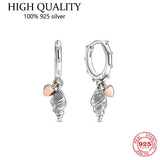 925 Silver Conch Love Bow Earrings For Women Wedding Jewelry