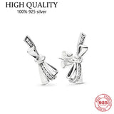 925 Silver Conch Love Bow Earrings For Women Wedding Jewelry
