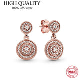 925 Sterling Silver Round CZ Pan Earrings for Women