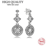 925 Sterling Silver Round CZ Pan Earrings for Women