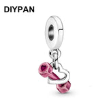 Fitness Dumbbell & Heart Pendant Bracelet Charm Beads DIY Jewelry