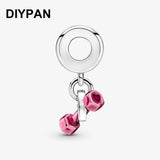 Fitness Dumbbell & Heart Pendant Bracelet Charm Beads DIY Jewelry