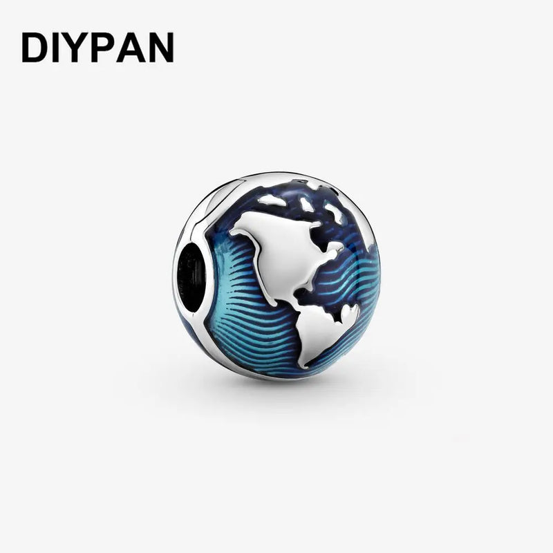 Original Pan Bracelet Charms Globe Clip Charm Bead DIY Jewelry Berloque