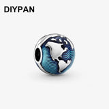 Original Pan Bracelet Charms Globe Clip Charm Bead DIY Jewelry Berloque