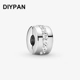 Original Pan Bracelet Charms Clear Sparkling Row Clip Charm Bead