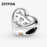 Golden Heart Charm Bead Bracelet Charm DIY Jewelry