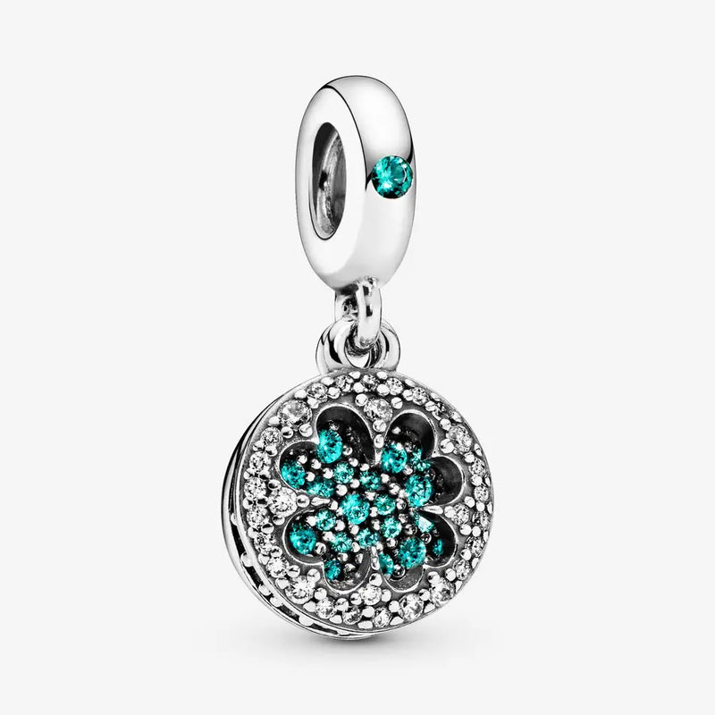 Original Four Leaf Clover Dangle Charm Bracelet Pendant Jewelry Berloque