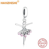925 Silver Ballerina Girl Dangle Pendant for Women