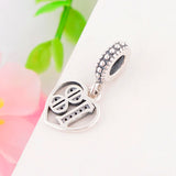 925 Silver 18 Number Pendant Charm Bracelet DIY Jewelry