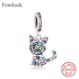 925 Silver Moon Angel Cat Charm Bead for Bracelet Making