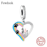 925 Silver Moon Angel Cat Charm Bead for Bracelet Making