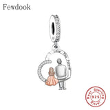 925 Silver Dad And Daughter Love Forever Bead Charm Bracelet