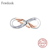 925 Silver Infinity Rose Angel Wings Charm for Bracelet Making