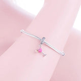925 Sterling Silver Orange Cocktail Cup Charm Bead Pendant