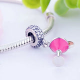 925 Sterling Silver Orange Cocktail Cup Charm Bead Pendant