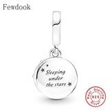925 Silver Pan Charm Bracelet Outdoor Travel Tent Moon Star Sky Bead