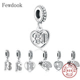 925 Silver Alphabet & Numbers Charm Bracelet Bead Making Berloque