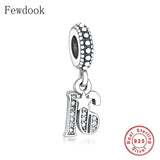 925 Silver Alphabet & Numbers Charm Bracelet Bead Making Berloque