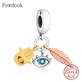 925 Silver Evil Eye Zirconia Bead Turkish Charm Bracelet Necklace