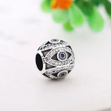 925 Silver Evil Eye Zirconia Bead Turkish Charm Bracelet Necklace