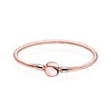 925 Sterling Silver Pan Charms Bracelet Snake Chain Mesh Women DIY Jewelry