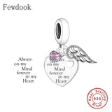 925 Silver Angel Wings Heart Heaven Bead Berloque