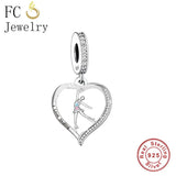 925 Silver Ballerina Ballet Girl Dance Be Strong Be Yourself Bead