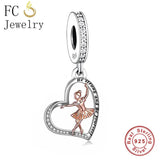 925 Silver Ballerina Ballet Girl Dance Be Strong Be Yourself Bead