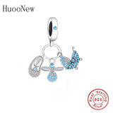925 Silver Baby Charms Bracelet Birthday Berloque