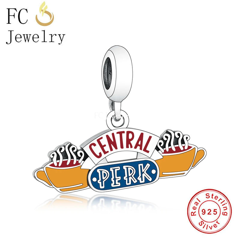 925 Silver Central Perk Coffee Bead Bracelet Charm