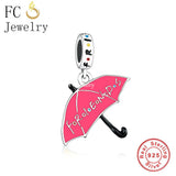 925 Silver Central Perk Coffee Umbrella Sofa Bead Bracelet Charm
