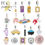 925 Silver Central Perk Coffee Umbrella Sofa Bead Bracelet Charm
