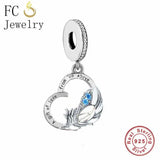 925 Silver Grandad Angel Feather Charm Bracelet Bead